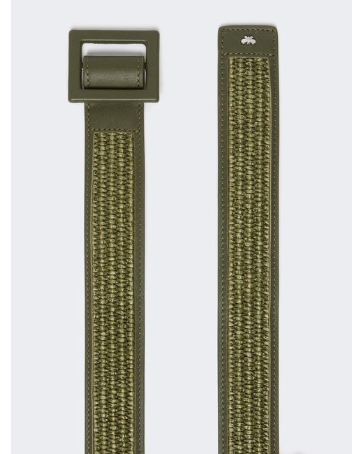 Max Mara Green Raffia Effect Belt