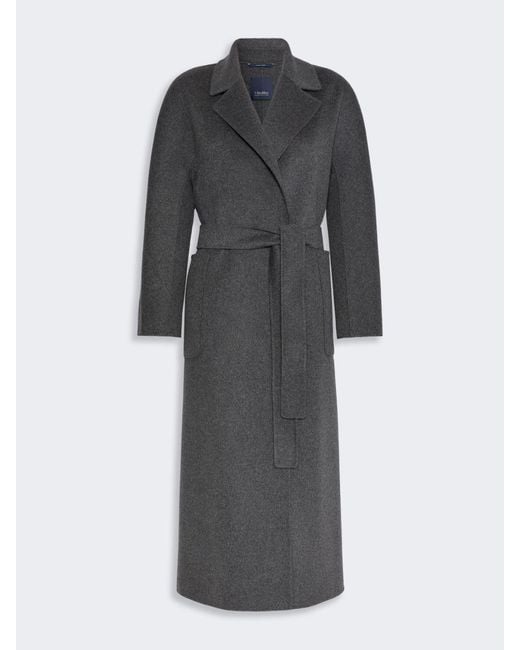 Max Mara Gray Long Double Wool Coat