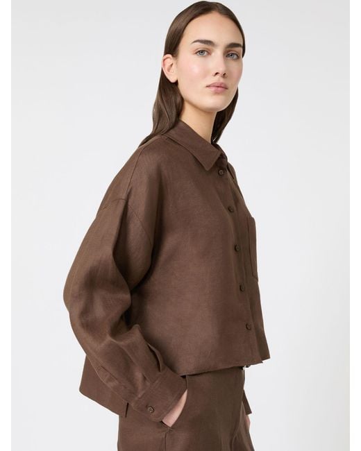 Max Mara Brown Linen Canvas Jacket