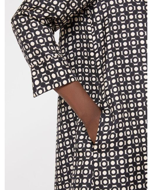Max Mara Gray Printed Silk Dress