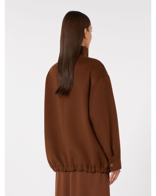 Max Mara Brown Oversize-Mantel Aus Wolle, Kaschmir Und Seide