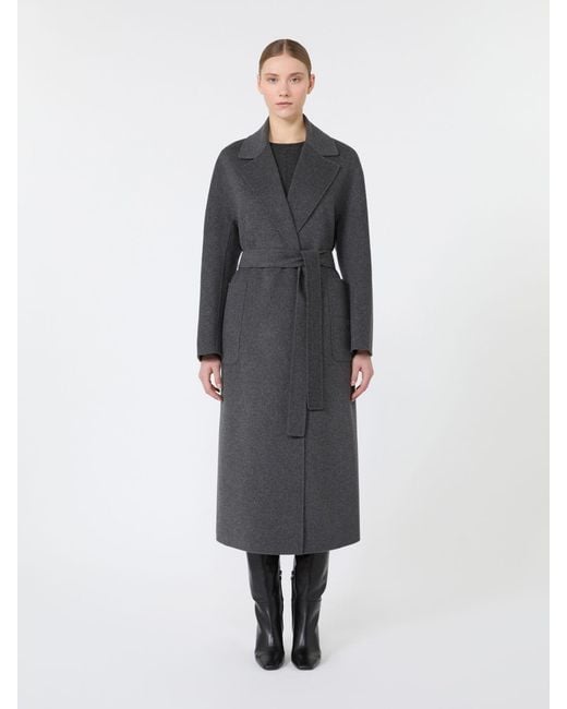 Max Mara Gray Long Double Wool Coat