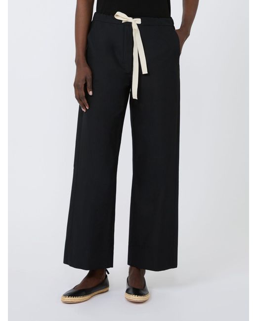 Max Mara Black Cotton Drawstring Trousers