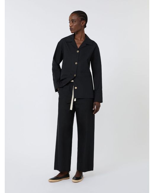 Max Mara Black Cotton Drawstring Trousers