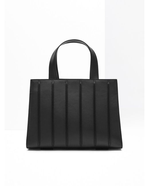 Max Mara Black Medium Leather Whitney Bag