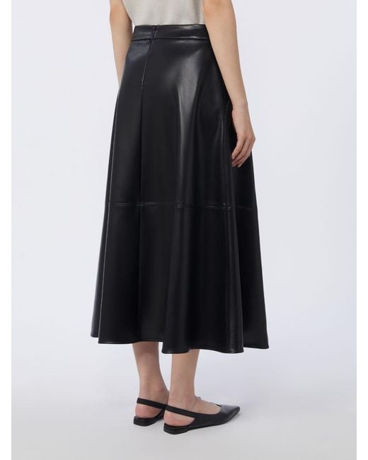 Max Mara Black Coated Fabric Skirt