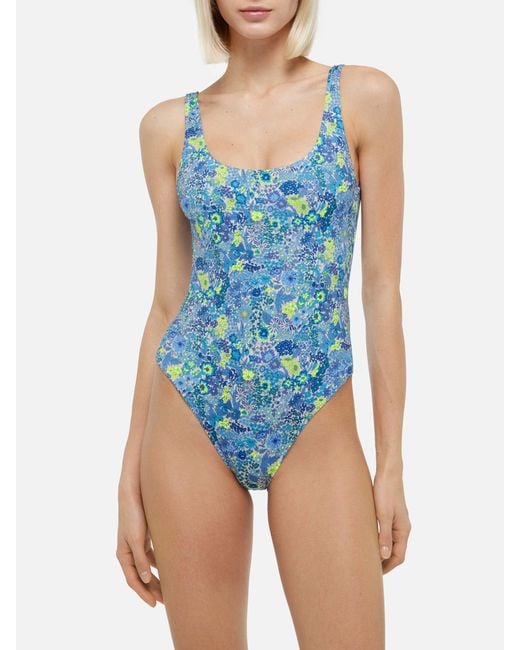 Mc2 Saint Barth Blue Lora Scoopback One Piece Swimsuit With Margaret Annie Print