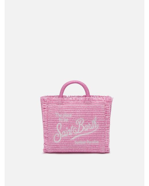 Mc2 Saint Barth Pink Mini Vanity Straw Effect Bag