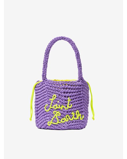 Mc2 Saint Barth Purple Rope Crochet Shoulder Bag