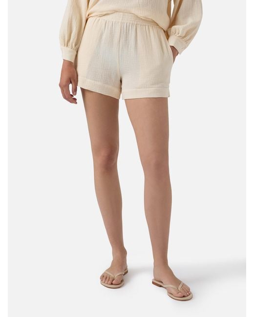 Mc2 Saint Barth Natural Cream Cotton Muslin Meave Shorts Pant