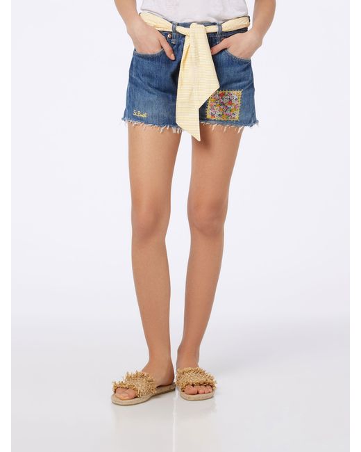 Mc2 Saint Barth Blue Arizona Libby Denim Shorts Special Edition