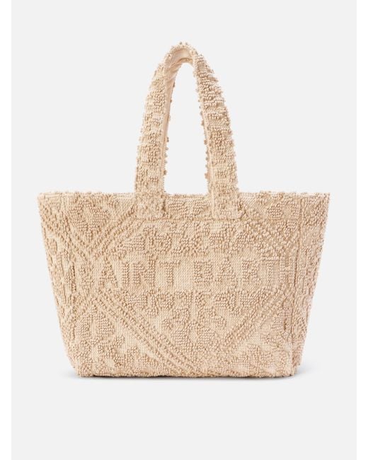 Mc2 Saint Barth Natural Cotton Tufting Bag With Raised Embroidery