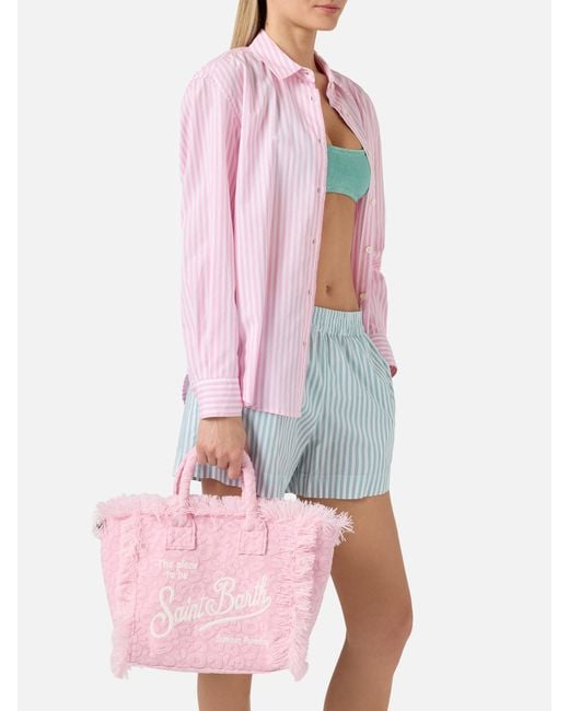 Terry Effect Colette Bag With Raised Leopard Pattern di Mc2 Saint Barth in Pink