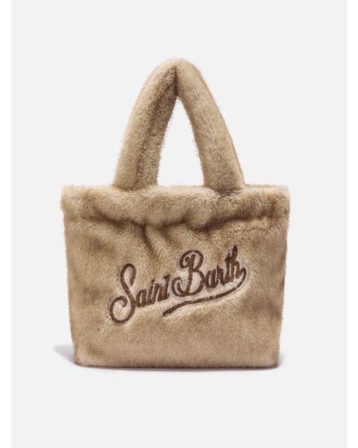 Mc2 Saint Barth Natural Colette Soft Handbag Faux Fur Bag