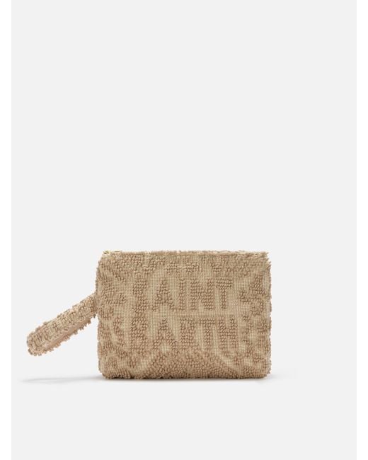 Mc2 Saint Barth Natural Aline Cotton Pouch With Tufting Embroidery __Single__ Pochette
