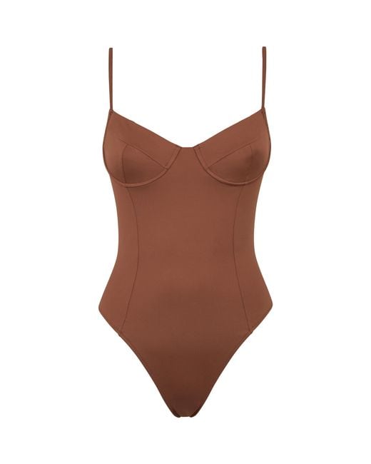 Mc2 Saint Barth Brown Margaret One-Piece Swimsuit One Piece