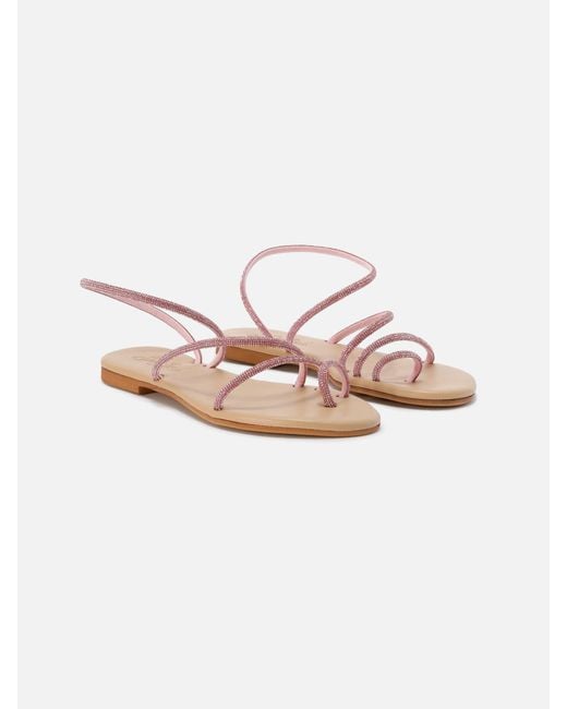Mc2 Saint Barth Pink Ring Sandals With Rhinestones