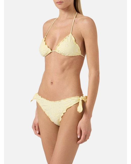 Mc2 Saint Barth Natural Bikini Sarius Triangle Solid Sangallo Fabric