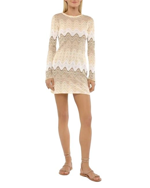 Mc2 Saint Barth Natural Imany Raschel Mini Dress Hues
