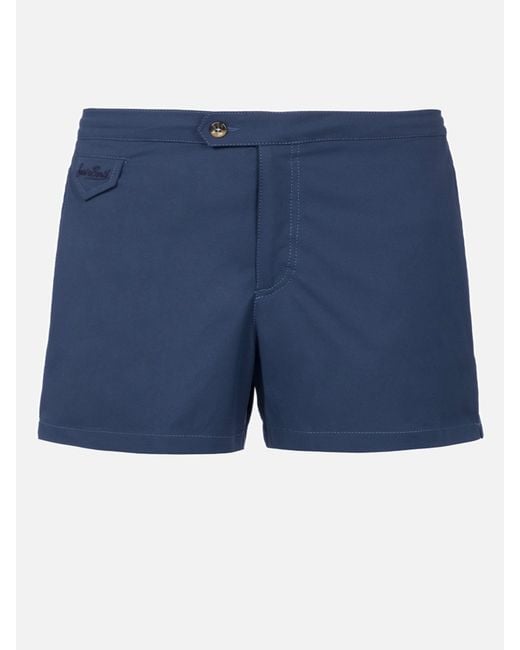Mc2 Saint Barth Blue Fitted Cut Swim Shorts Harrys Swimshort
