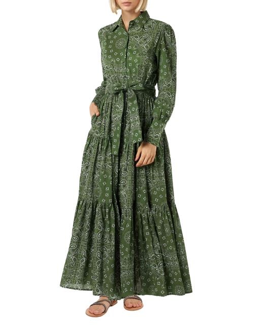 Mc2 Saint Barth Green Bandana Long Dress Jensen