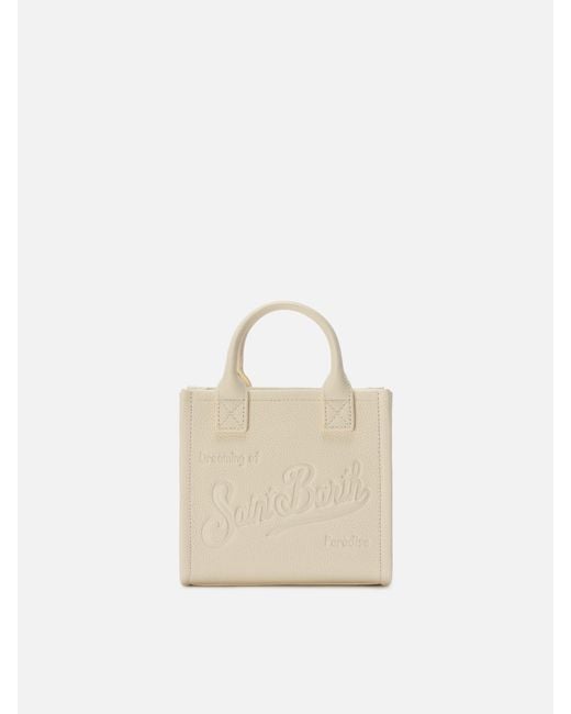 Mc2 Saint Barth White Ivory Pebbled Leather Vanity Mini Bag __Single__