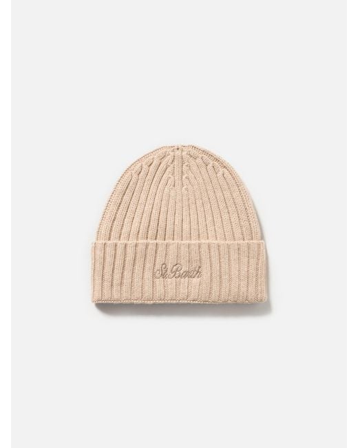 Mc2 Saint Barth Natural Beanie Wengen Cashmere Hat