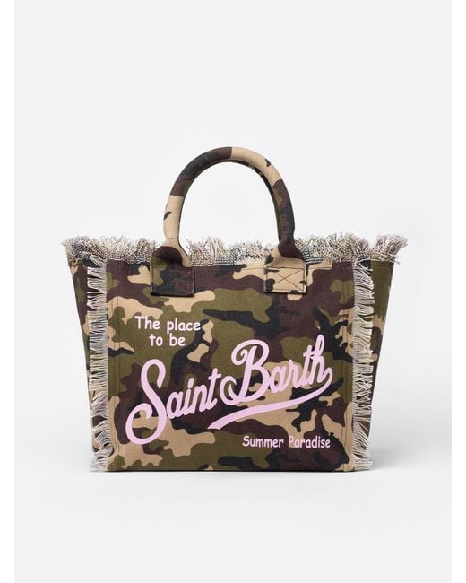 Mc2 Saint Barth Multicolor Cotton Canvas Vanity Tote Bag With Camouflage Print __Single__