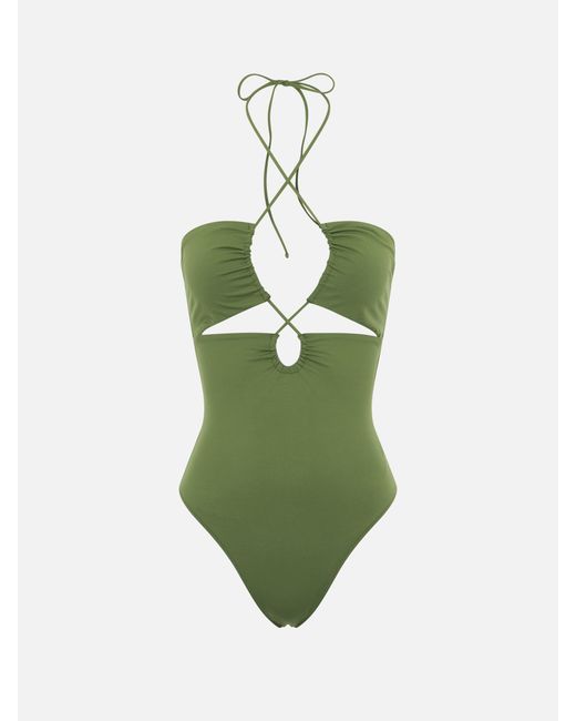 Mc2 Saint Barth Green Military Cutout One Piece Swimsuit Kinsley