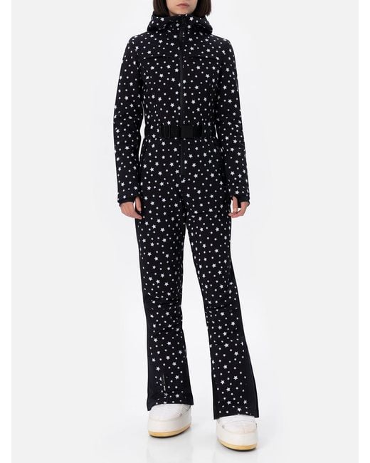 Mc2 Saint Barth Blue Garmisch Stars Print Ski Suit With Recco Technology Overalls