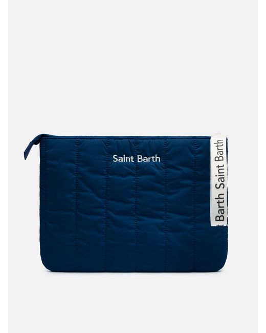Mc2 Saint Barth Blue Quilted Puffer Pochette