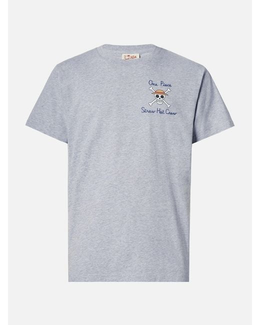 Mc2 Saint Barth Gray Cotton T-Shirt With One Piece Print for men
