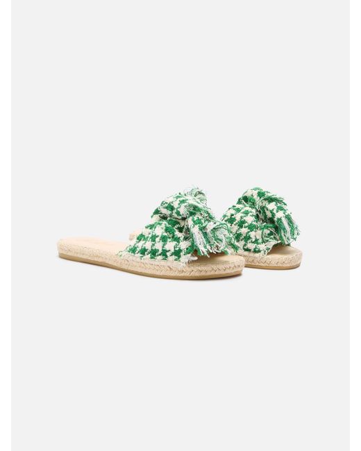 Mc2 Saint Barth Green Luz Slip On Sandal With Patterned Design