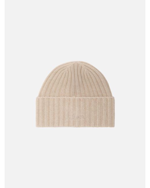 Mc2 Saint Barth Natural Cashmere Blended Benie Wengen With St. Barth Embroidery Hat for men