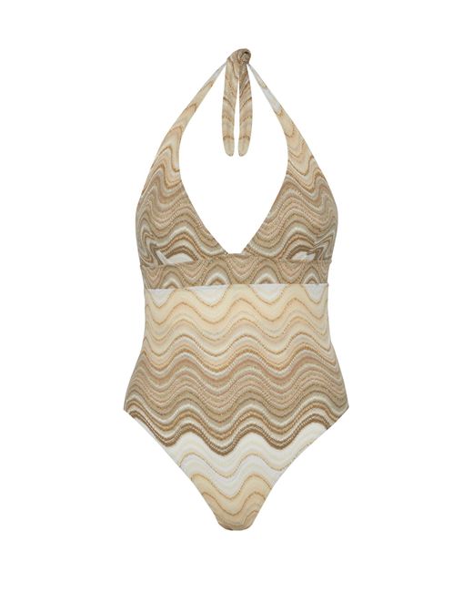 Mc2 Saint Barth White Marylin Raschel Wavy One-Piece Swimsuit One Piece