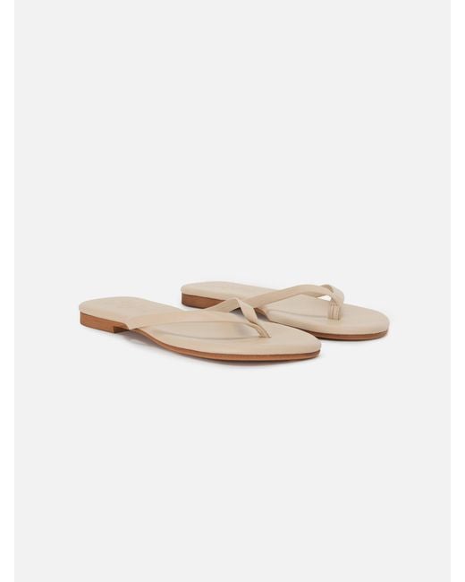 Mc2 Saint Barth White Essentials Real Leather Flip Flops Powder Shoe