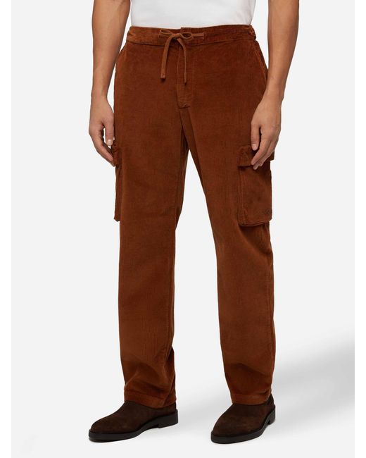Mc2 Saint Barth Brown Camel Corduroy Cargo Pants Goldeck