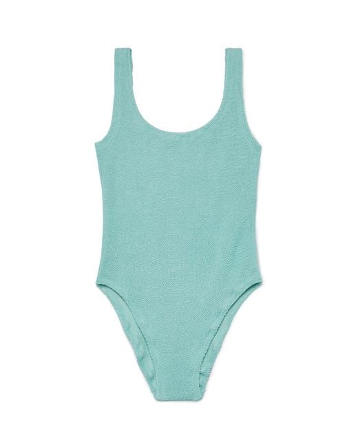 Mc2 Saint Barth Blue Lora Sage Crinkle One-Piece Swimsuit One Piece