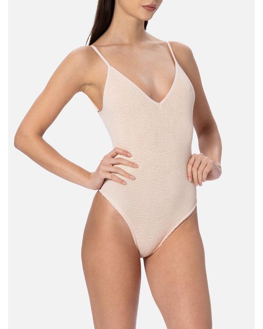 Mc2 Saint Barth Pink Susanne Crinkle One-Piece Swimsuit One Piece