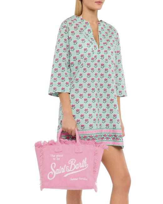 Solid Color Linen Colette Bag di Mc2 Saint Barth in Pink