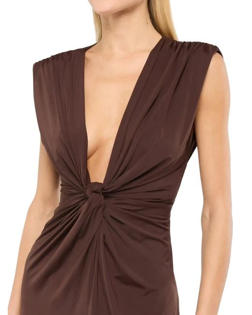 Mc2 Saint Barth Brown Marina Sleeveless Maxi Dress Sarong