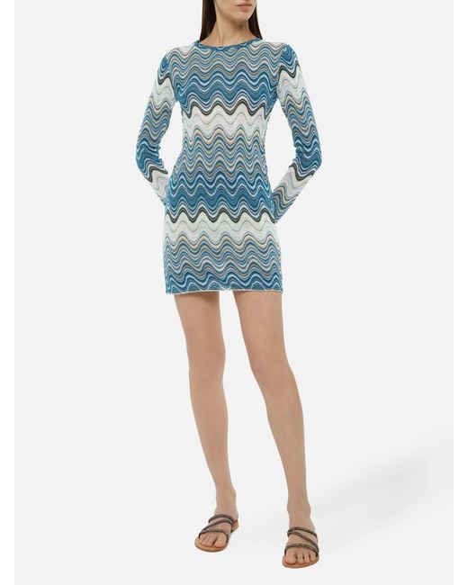 Mc2 Saint Barth Blue Imany Raschel Mini Dress Hues