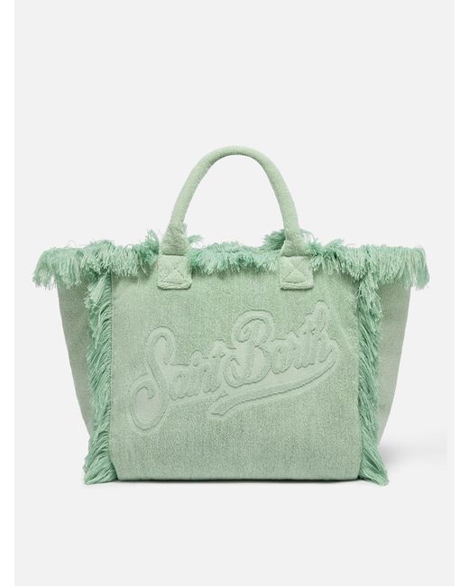 Mint Solid Color Terry Effect Vanity Regular Bag di Mc2 Saint Barth in Green