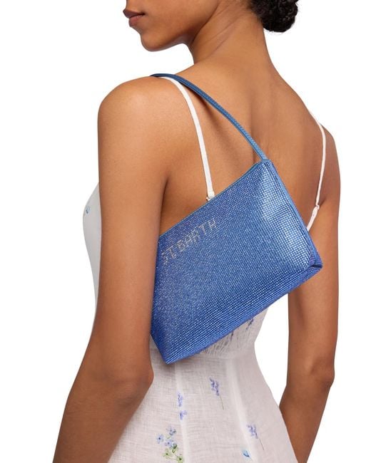 Mc2 Saint Barth Blue Mini Bag Strassy With Avio Rhinestones