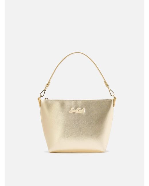 Mc2 Saint Barth Metallic Aline Shoulder Bag Laminated Leather