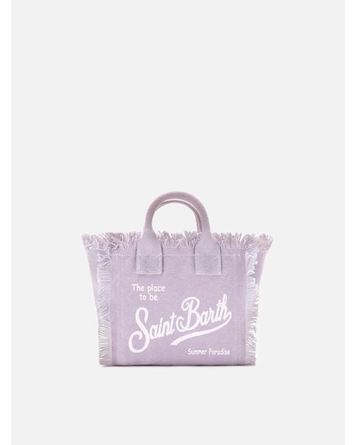Mc2 Saint Barth Purple Lilac Solid Canvas Vanity Mini Bag