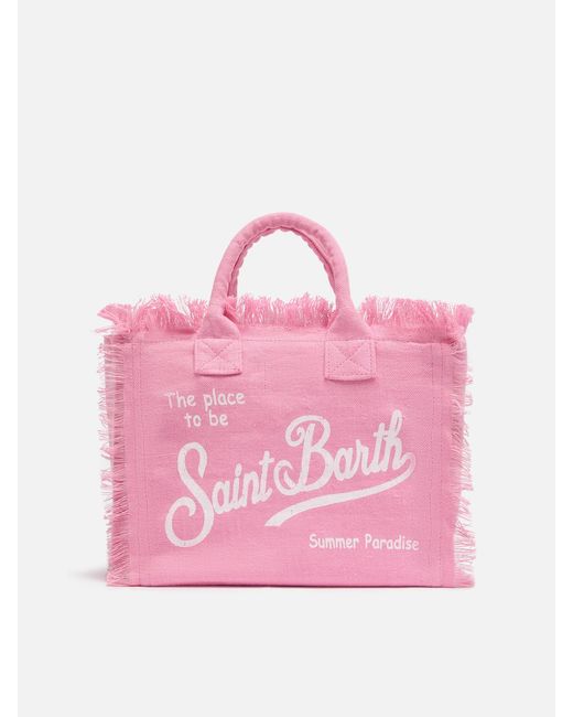 Solid Color Linen Colette Bag di Mc2 Saint Barth in Pink