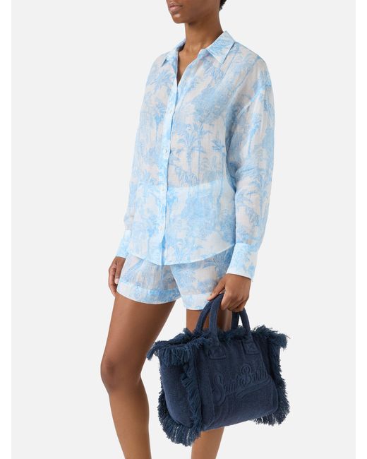 Solid Color Terry Effect Colette Bag di Mc2 Saint Barth in Blue