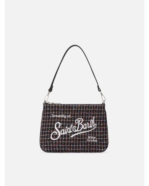 Mc2 Saint Barth White Parisienne Mini Shoulder Bag Shiny Tweed Pochette