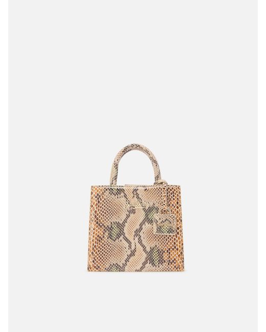 Mc2 Saint Barth Natural Shop Bag Mini Python-Print Leather